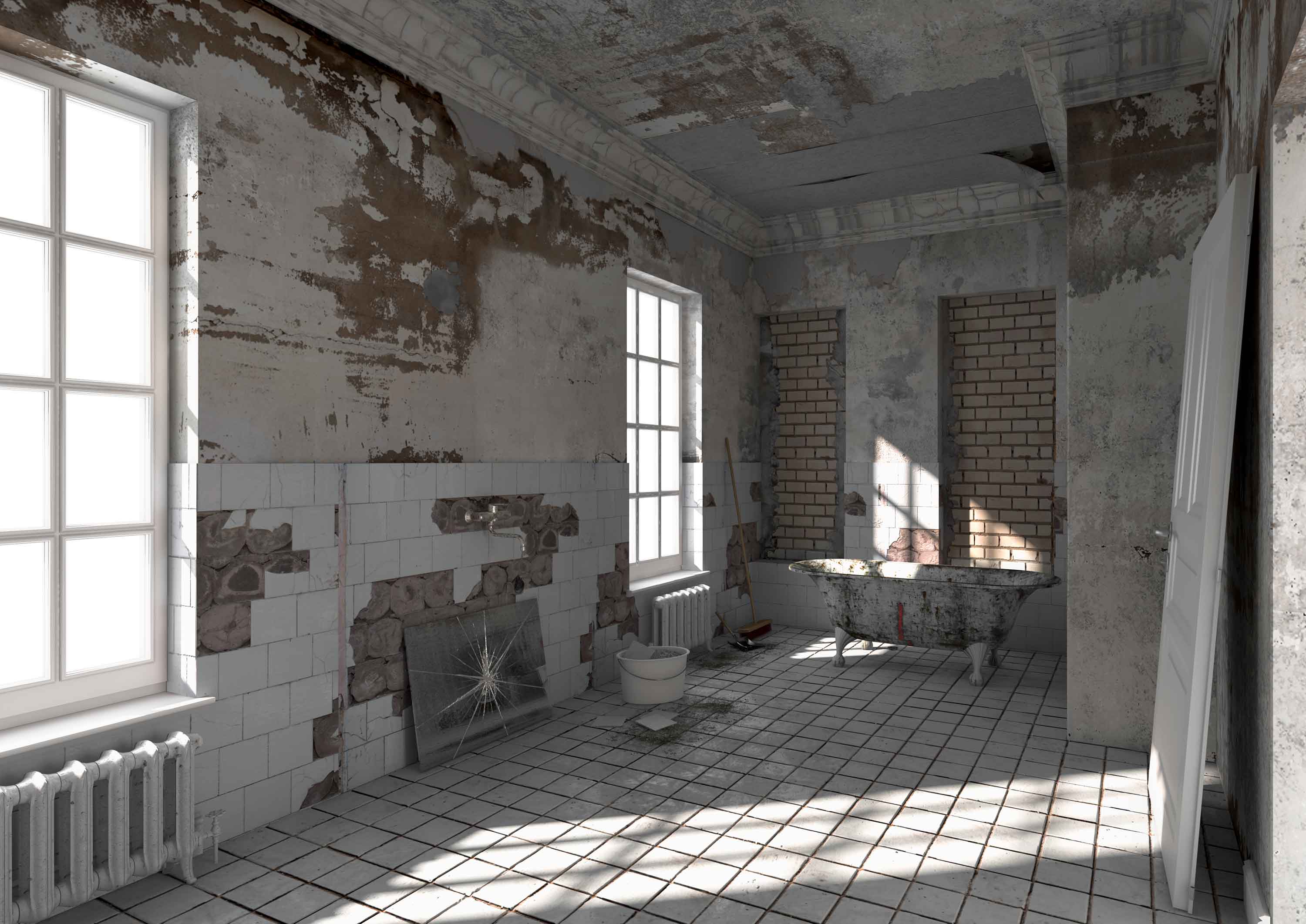 Badezimmer vorher Fliesen Streitbörger, Bad vor der Bearbeitung